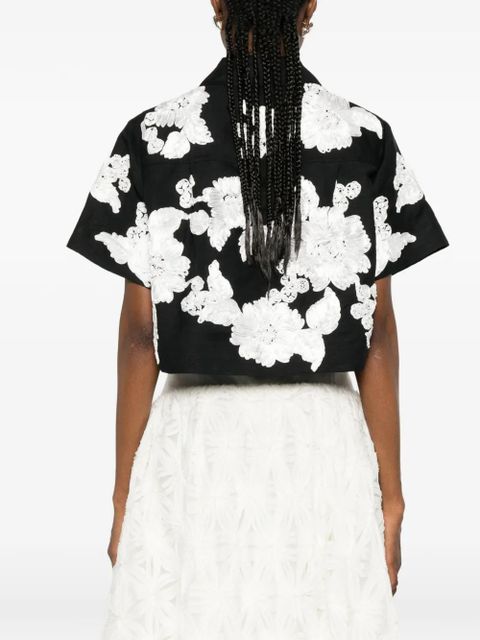 Simkhai floral-appliqué shirt - Black