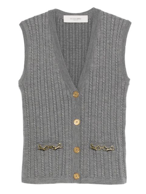 Golden Goose cable-knit chain-detail vest - Grey - zdjęcie produktu nr 1