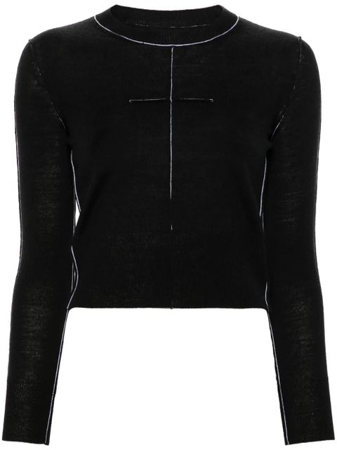 MM6 Maison Margiela contrast-stitching jumper - Black - zdjęcie produktu nr 1