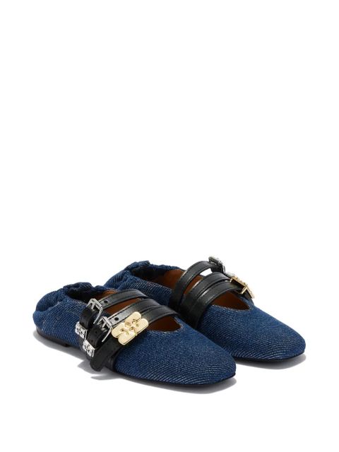 GANNI buckle-strap ballet flats - Blue - zdjęcie produktu nr 2