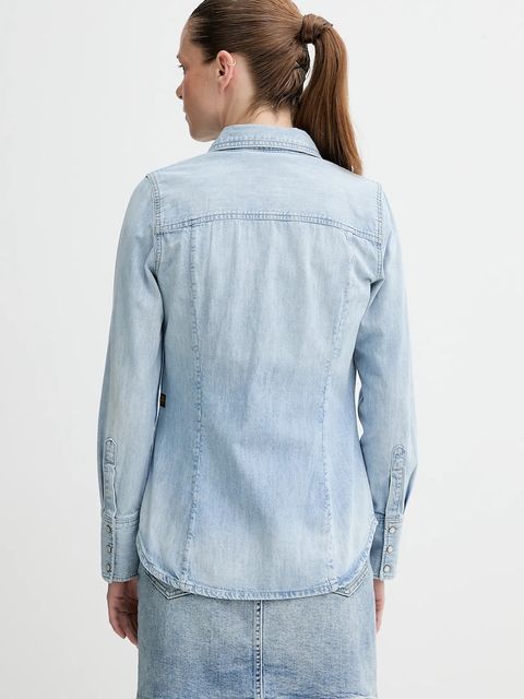 G-Star koszula jeansowa damska kolor niebieski regular z kołnierzykiem klasycznym D24343-D539 - zdjęcie produktu nr 2