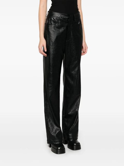 ROTATE BIRGER CHRISTENSEN braided straight-leg trousers - Black