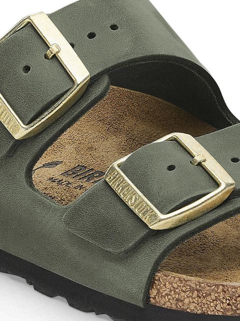 Birkenstock klapki skórzane Arizona damskie kolor zielony 1027948