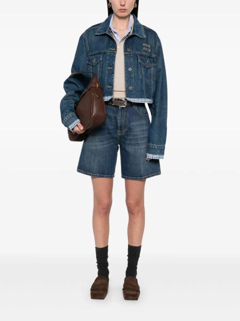 Miu Miu washed denim jacket - Blue