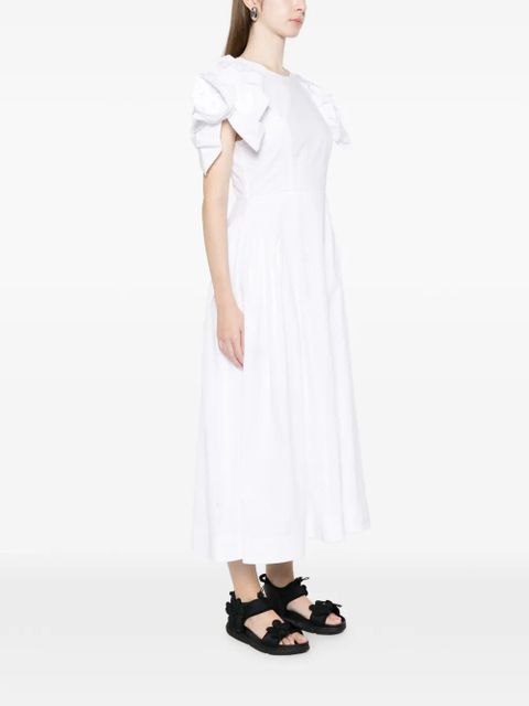 Simone Rocha round-neck ruffled midi dress - White