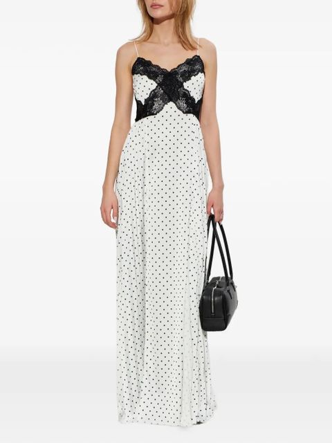 Self-Portrait polka-dot lace-trim dress - White - zdjęcie produktu nr 2