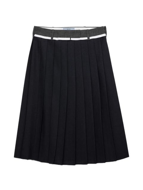 Prada pleated rush stitch midi skirt - Blue - zdjęcie produktu nr 1