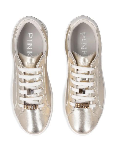 PINKO logo lace-up sneakers - Gold