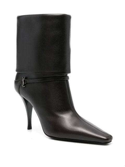 Saint Laurent 85mm folded boots - Black - zdjęcie produktu nr 2