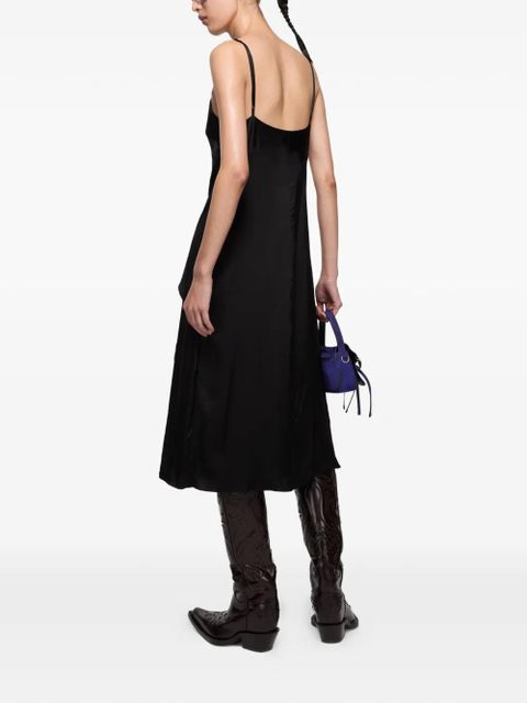 Acne Studios lace-insert V-neck midi dress - Black