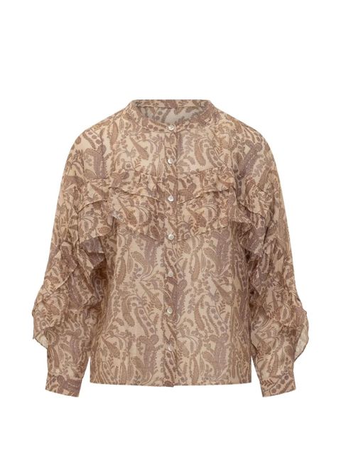 Ba&Sh Tunella ruffled paisley shirt - Neutrals - zdjęcie produktu nr 2