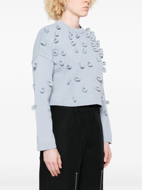JW Anderson textured-pompom sweater - Blue