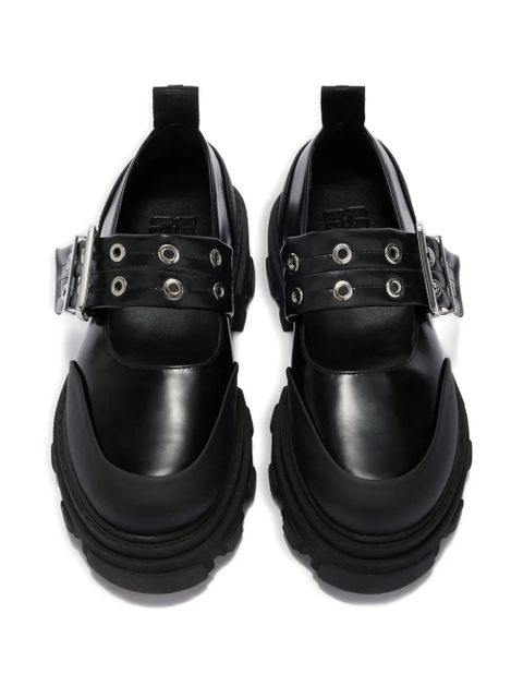 GANNI buckled eyelet-detail pumps - Black