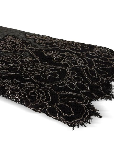Valentino Garavani lace fringed scarf - Black