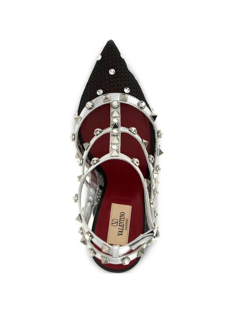 Valentino Garavani Rockstud crystal-embellished pumps - Silver