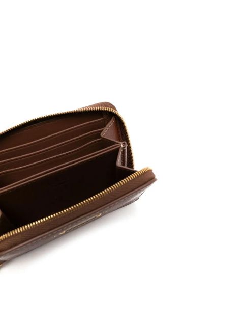 Mulberry grained-leather logo-plaque purse - Brown