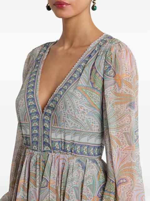 ETRO printed mini dress - Grey