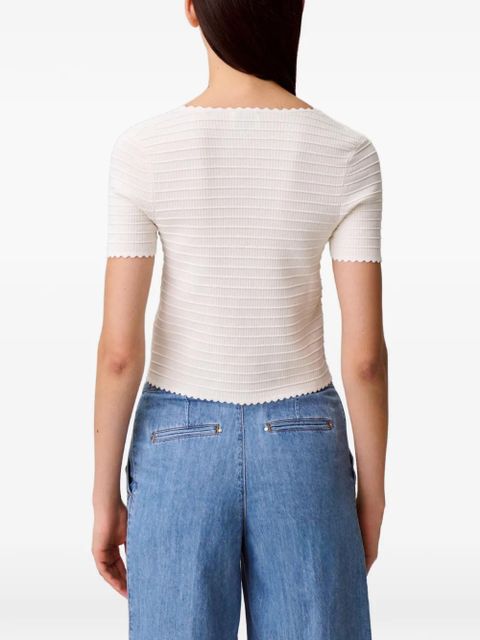 Claudie Pierlot flower-appliqué ribbed cardigan - Neutrals