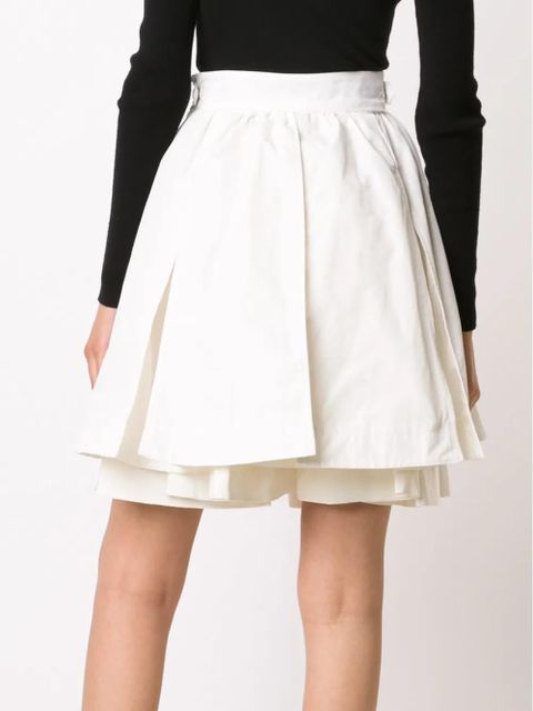 Moncler layered A-line skirt - White