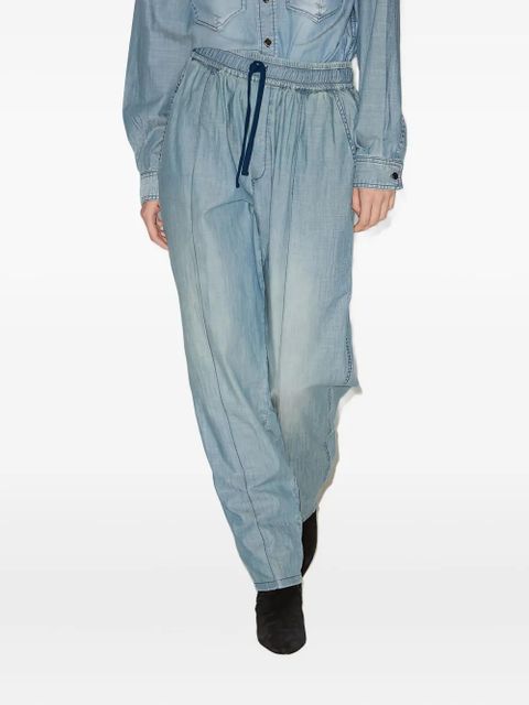 MARANT ÉTOILE drawstring elastic catalia trousers - Blue