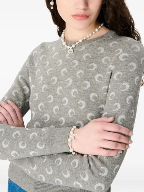 Marine Serre moon-jacquard cardigan - Grey