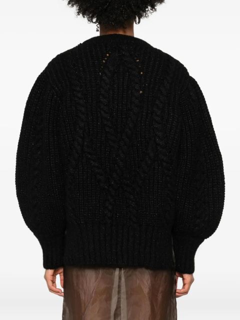 Simone Rocha embellished cable-knit sweater - Black