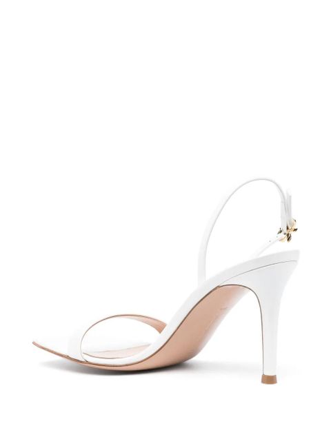 Gianvito Rossi Ribbon Stiletto 85mm leather sandals - White - zdjęcie produktu nr 2