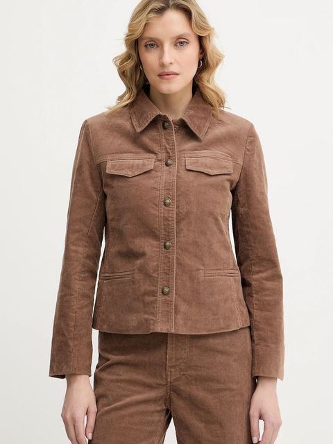 ZADIG&VOLTAIRE kurtka sztruksowa kolor brązowy przejściowa WWOW01703 - zdjęcie produktu nr 1