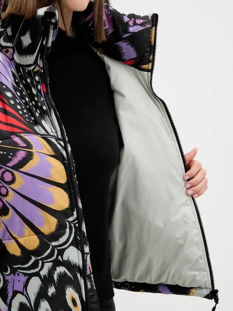 adidas kurtka x Farm Rio kolor czarny zimowa oversize JL8611