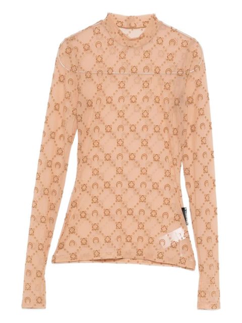 Marine Serre floral moon-pattern top - Brown