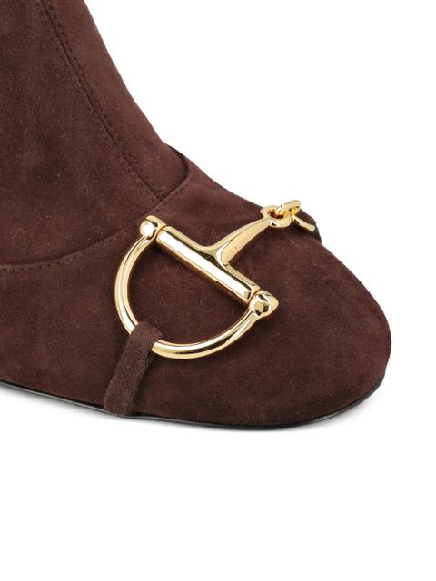 Gucci 75mm half-Horsebit zip ankle boots - Brown