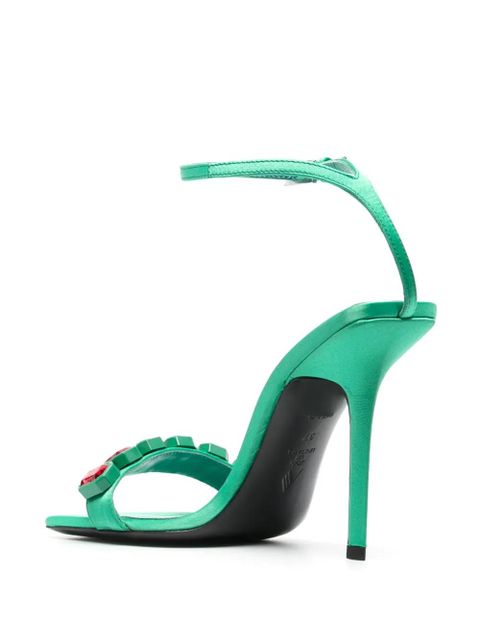 The Attico 115mm crystal-embellished sandals - Green