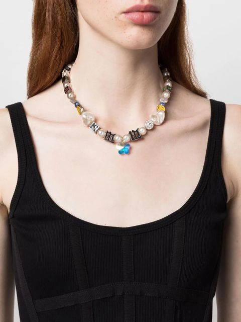 MISBHV pearl logo-charm detail necklace - White - zdjęcie produktu nr 2