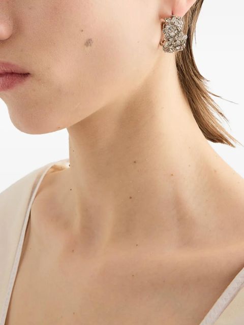 Jil Sander zircon-embellished hoop earrings - Silver - zdjęcie produktu nr 2