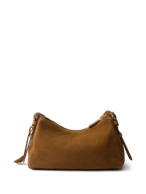 Prada medium Aimée suede shoulder bag - Brown
