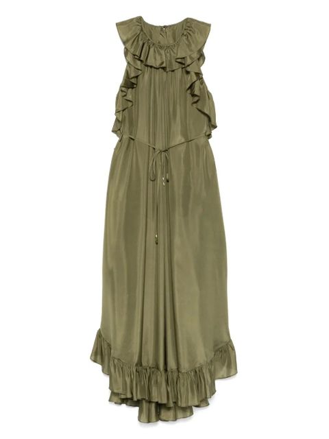 ZIMMERMANN Cascadian ruffle-trim midi dress - Green - zdjęcie produktu nr 1