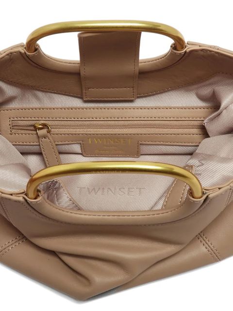 TWINSET metal-handle leather tote bag - Neutrals