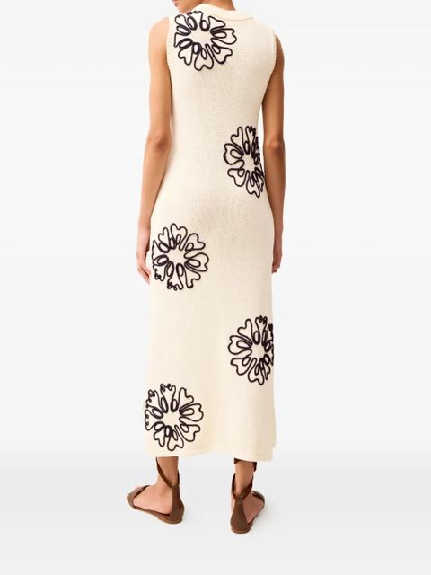 Marie Oliver Patricia floral midi dress - Neutrals