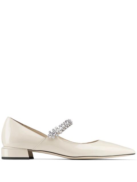 Jimmy Choo Bing crystal-strap ballerina shoes - Neutrals - zdjęcie produktu nr 1