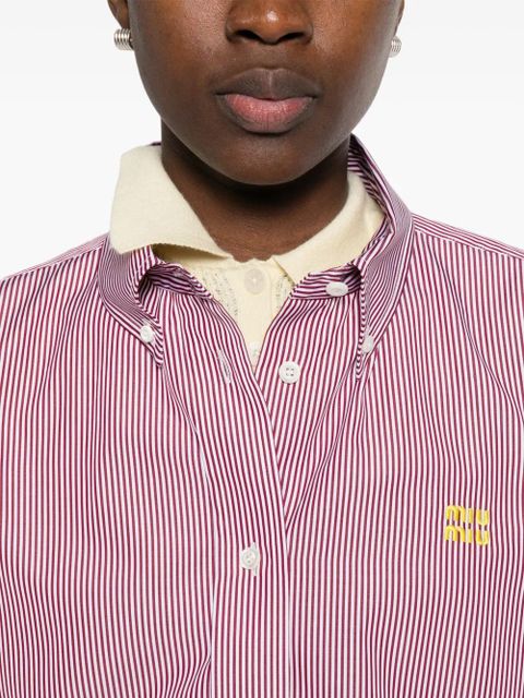 Miu Miu striped buttoned shirt - Red