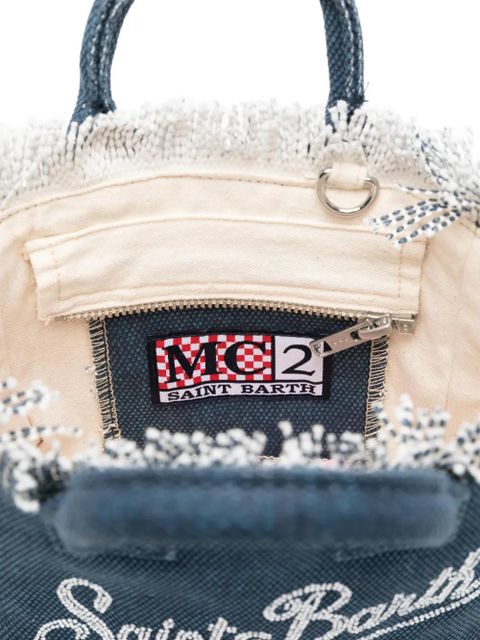 MC2 Saint Barth mini Vanity fringed tote bag - Blue