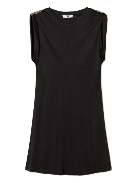 TWINSET sequin embroidered short dress - Black - zdjęcie produktu nr 1