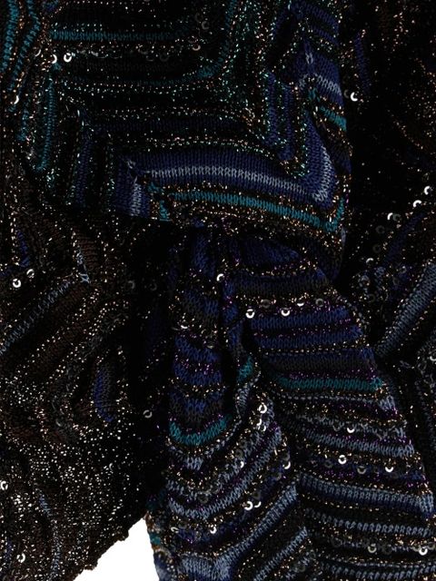 Missoni zigzag-pattern sequin-embelishment hat - Blue