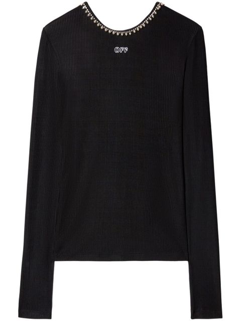 Off-White logo-embroidered top - Black - zdjęcie produktu nr 1