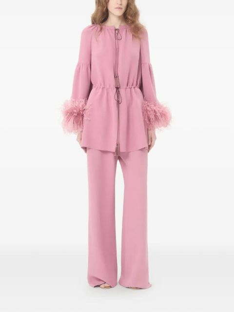 Valentino Garavani Cady Couture feather-trim blouse - Pink - zdjęcie produktu nr 2