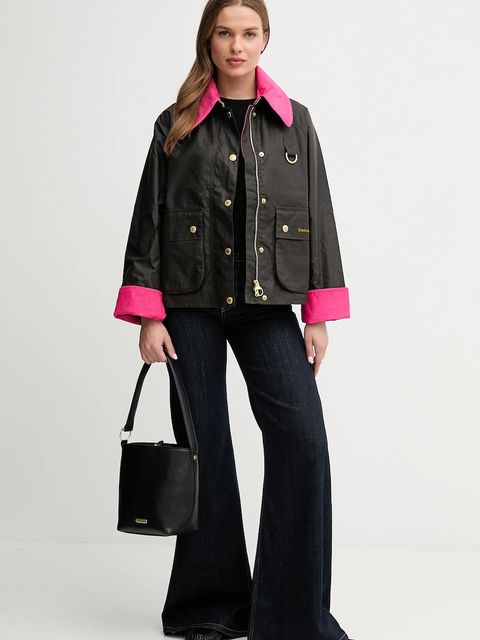 Barbour torebka skórzana kolor czarny LBA0488