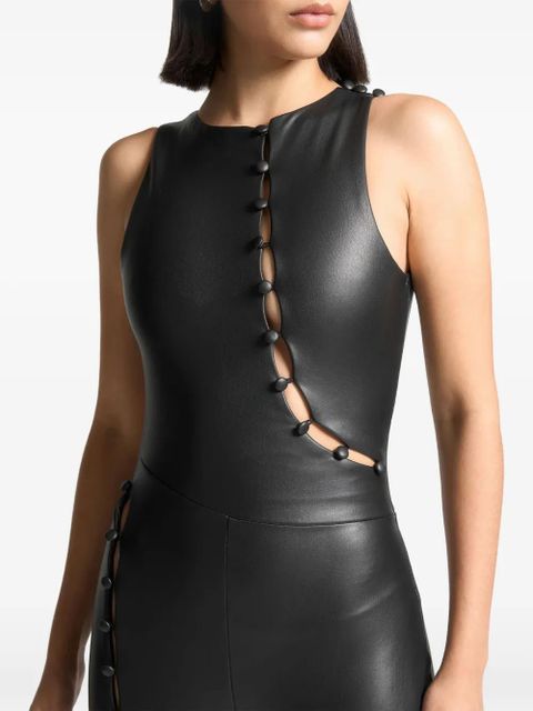 Manière De Voir Cut Out Button Detail Jumpsuit - Black