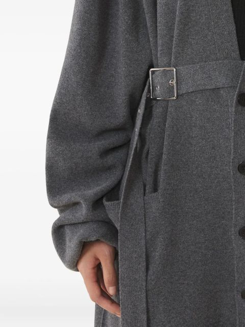 Lanvin belted balloon-sleeve cardigan - Grey