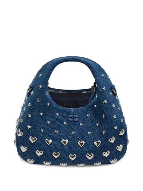 GANNI heart-stud tote bag - Blue
