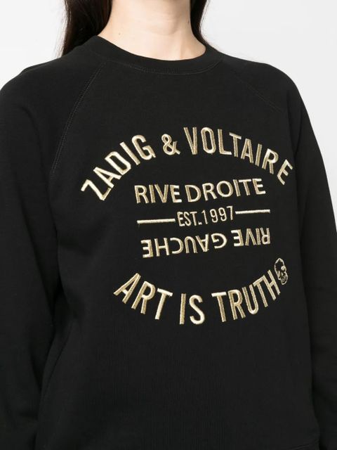 Zadig&Voltaire logo-embroidered organic-cotton sweatshirt - Black
